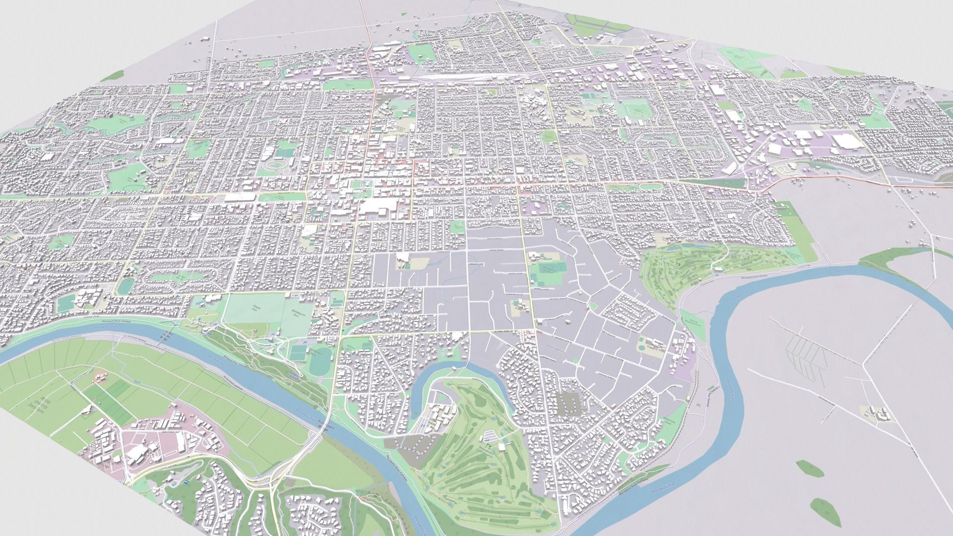 Cityscape  Palmerston North New Zeland 3D model_7
