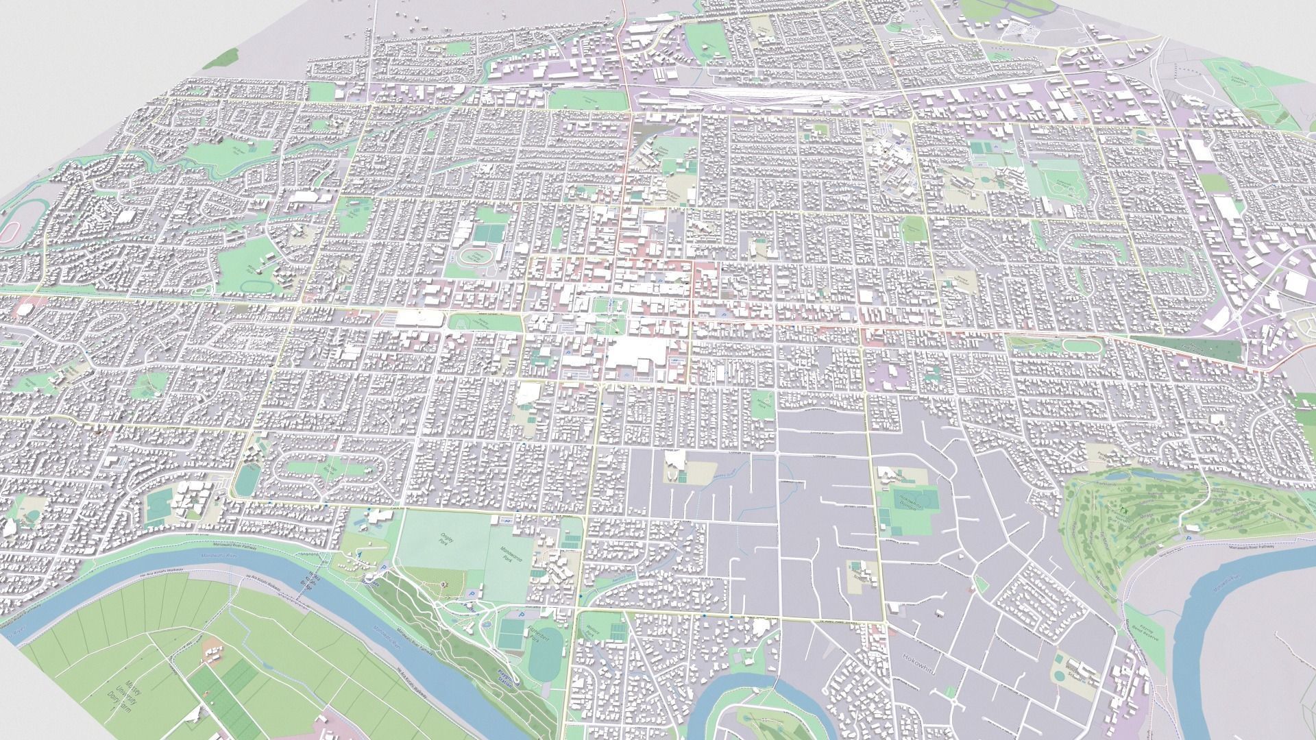 Cityscape  Palmerston North New Zeland 3D model_4