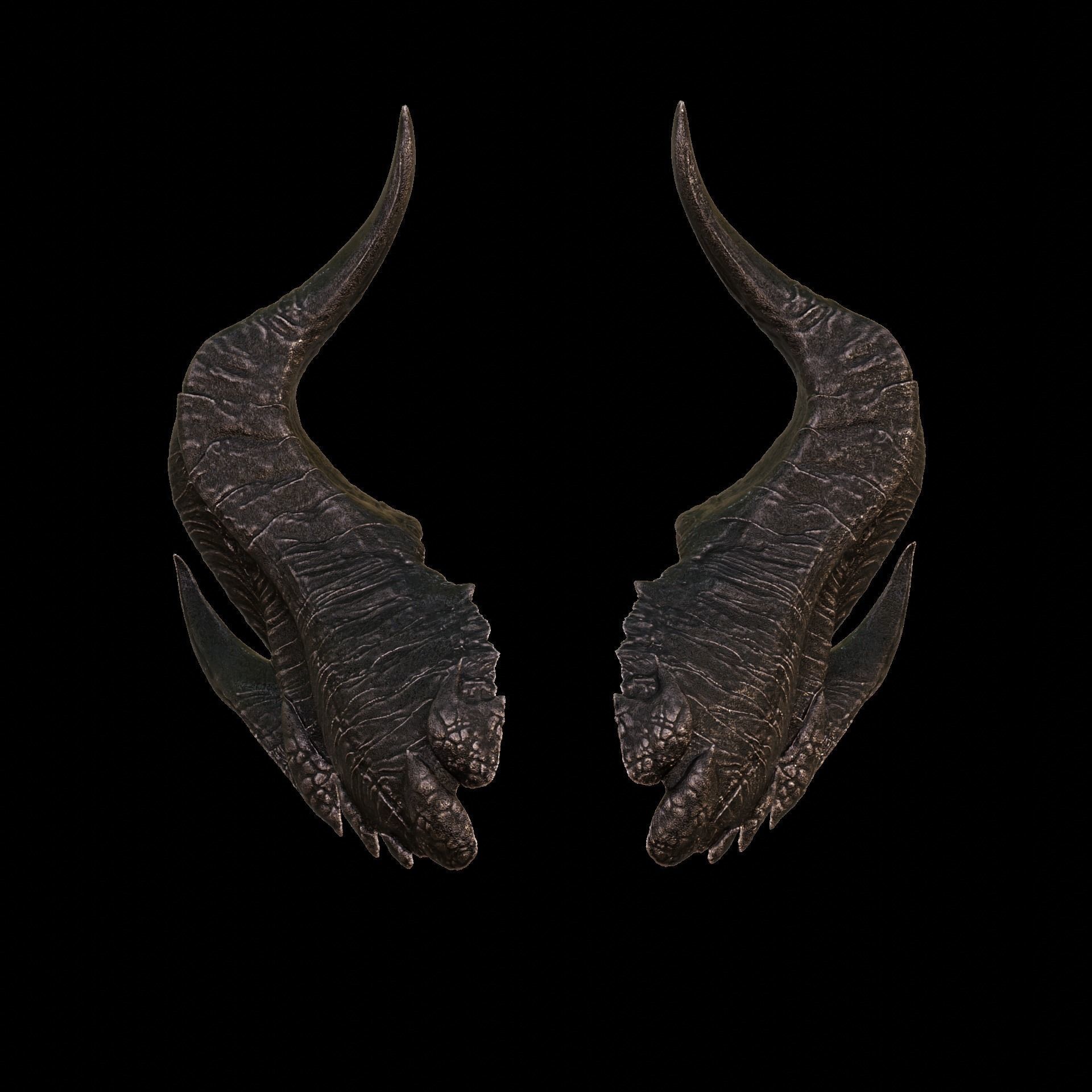 Fantasy Tiefling Stocky Prongs Horns Set Baldurs Gate 3 3D print model_6