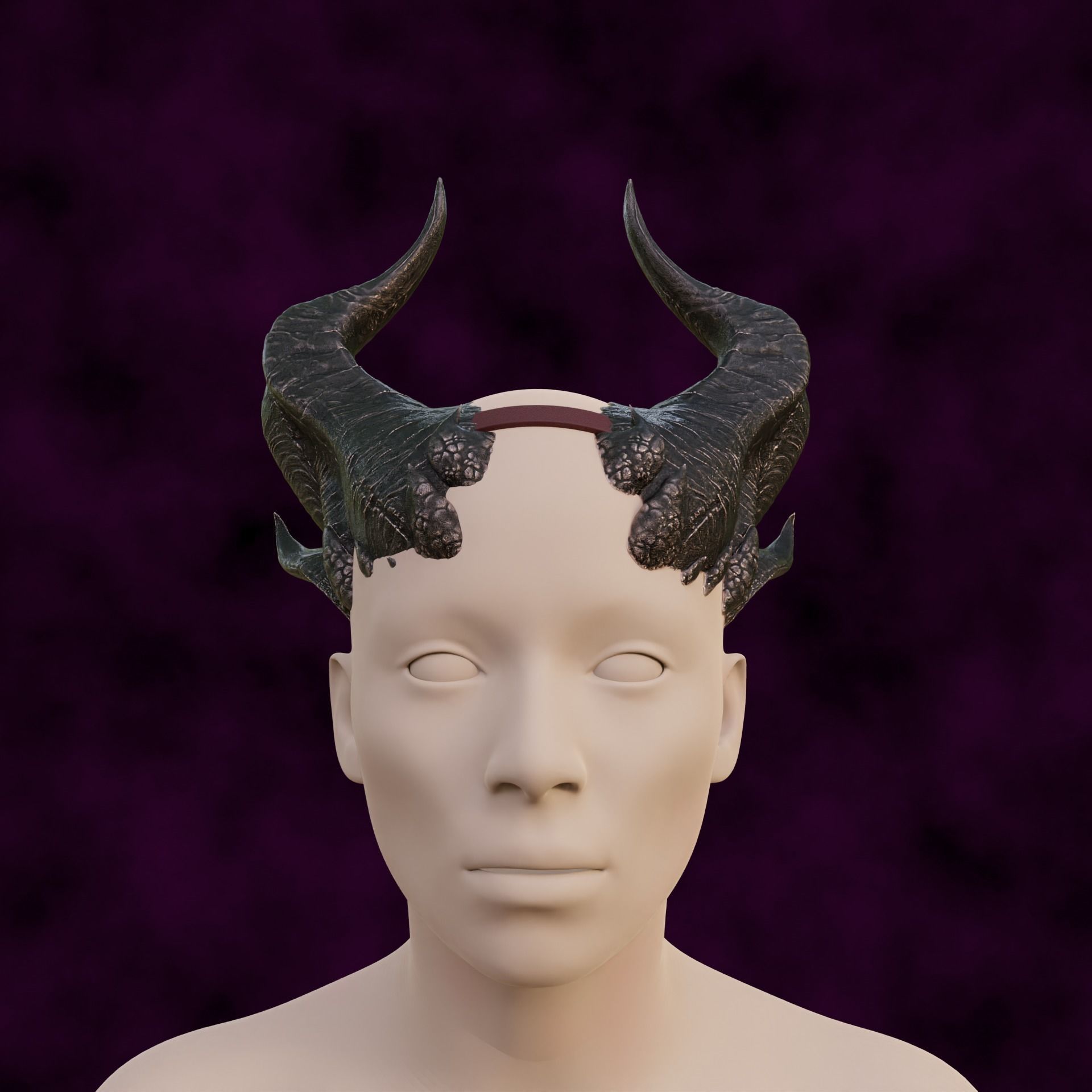 Fantasy Tiefling Stocky Prongs Horns Set Baldurs Gate 3 3D print model_3