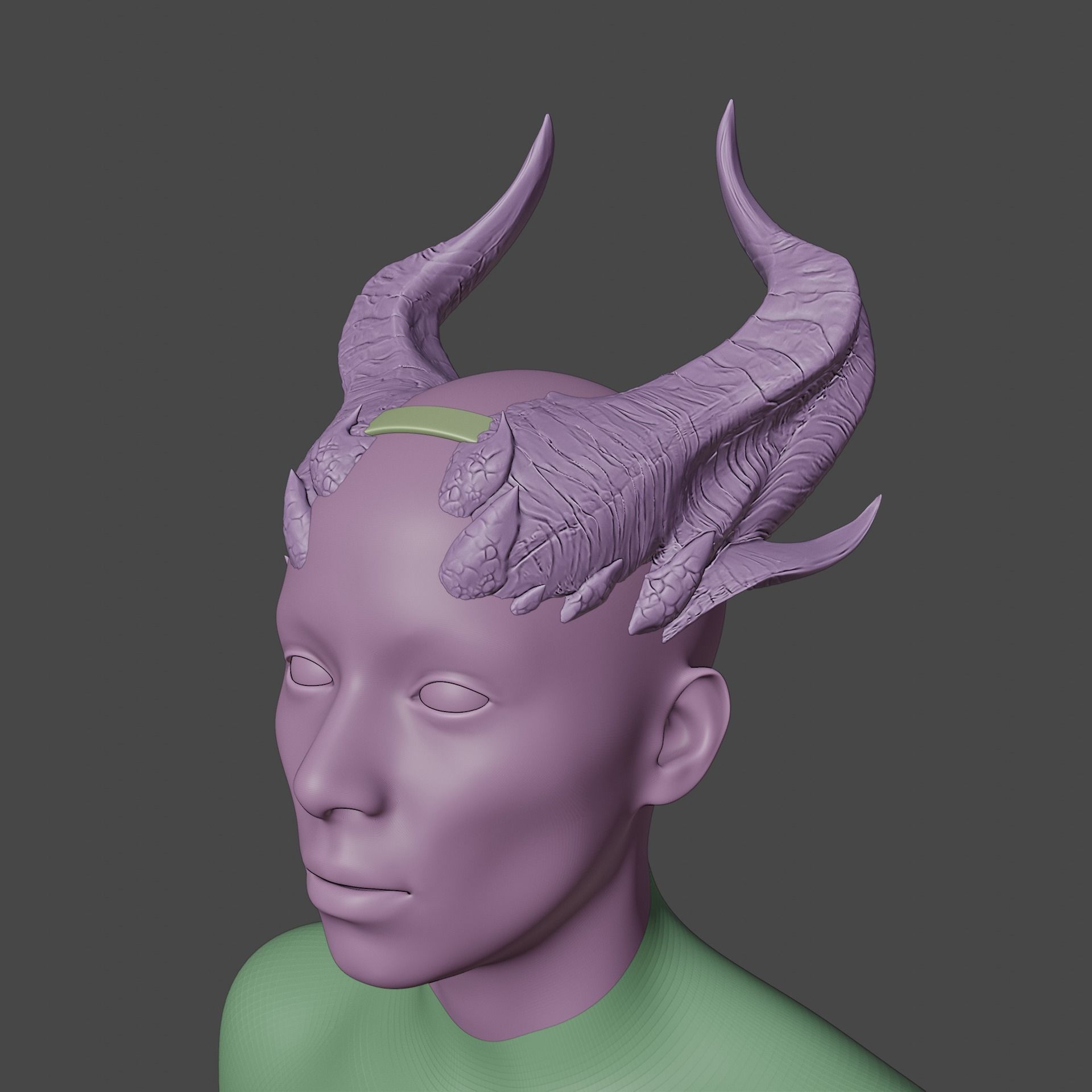 Fantasy Tiefling Stocky Prongs Horns Set Baldurs Gate 3 3D print model_9