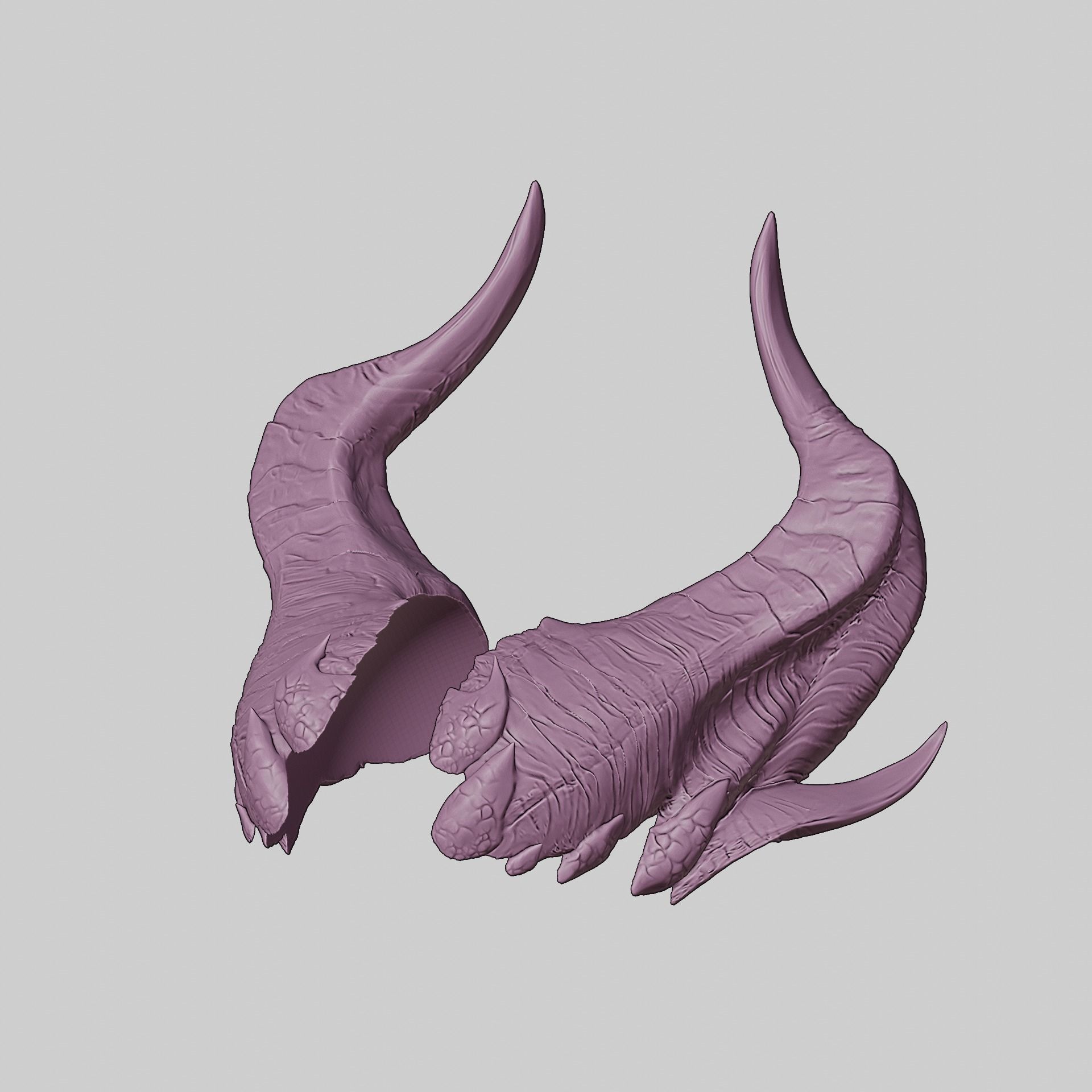 Fantasy Tiefling Stocky Prongs Horns Set Baldurs Gate 3 3D print model_8
