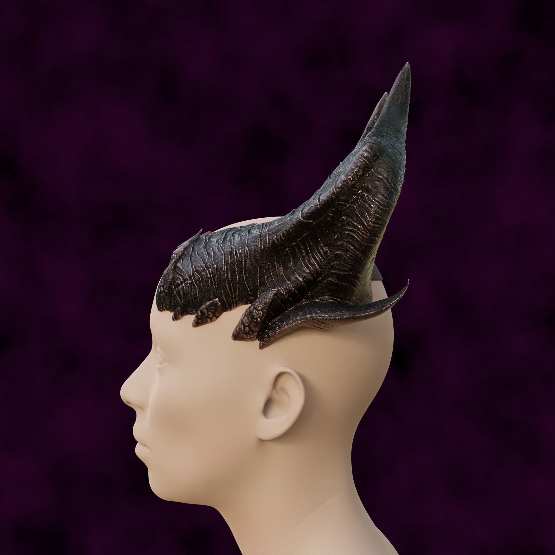 Fantasy Tiefling Stocky Prongs Horns Set Baldurs Gate 3 3D print model_4