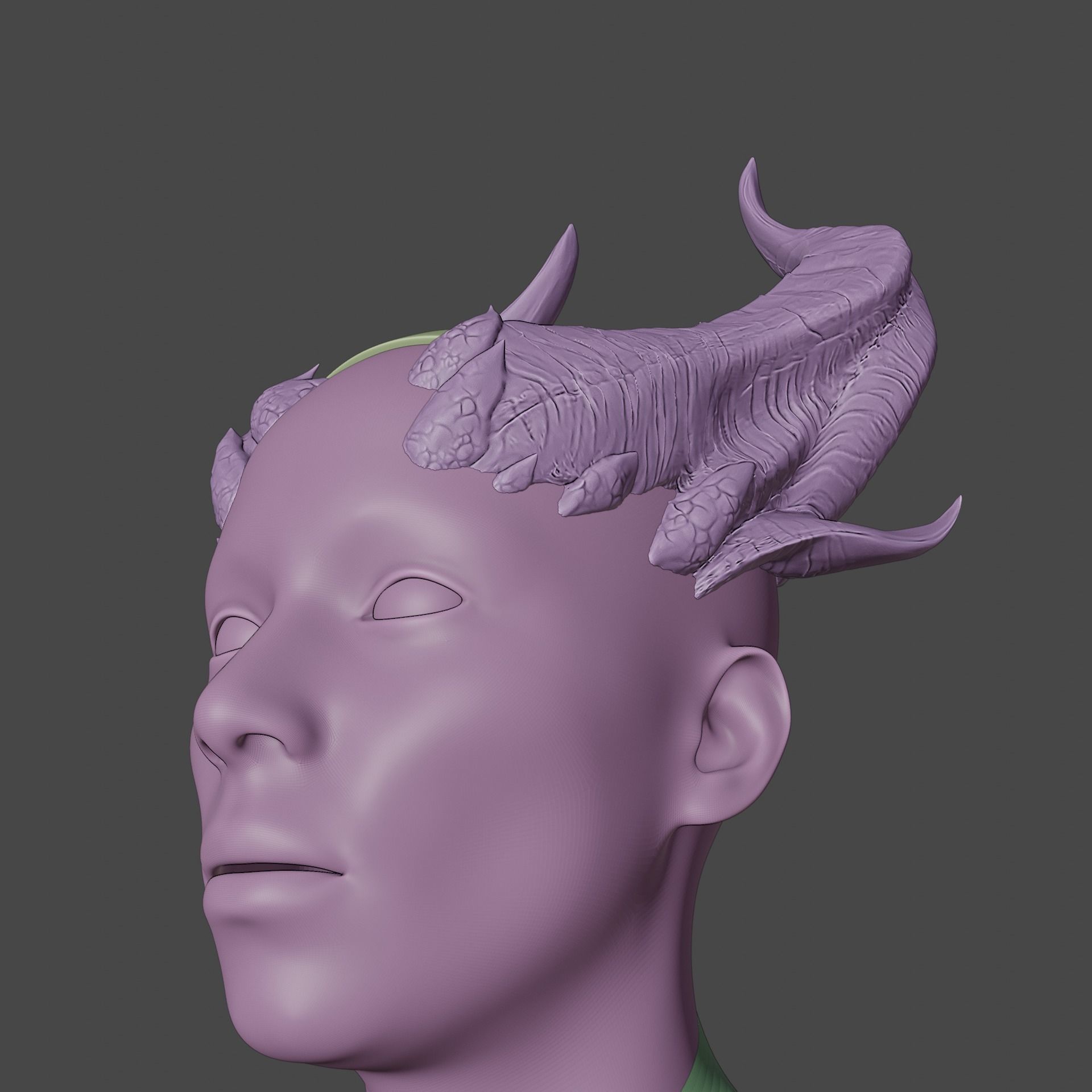 Fantasy Tiefling Stocky Prongs Horns Set Baldurs Gate 3 3D print model_11
