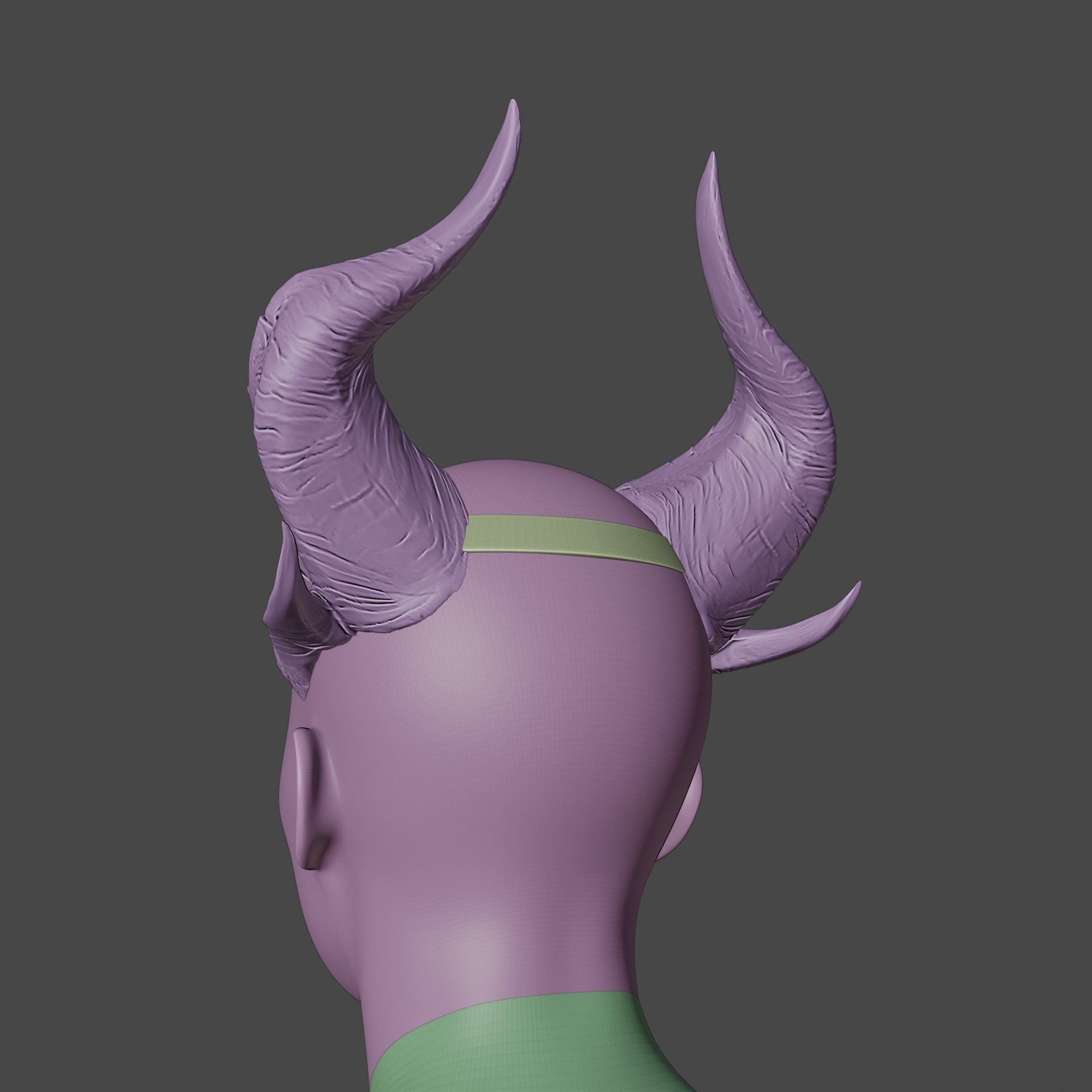 Fantasy Tiefling Stocky Prongs Horns Set Baldurs Gate 3 3D print model_10