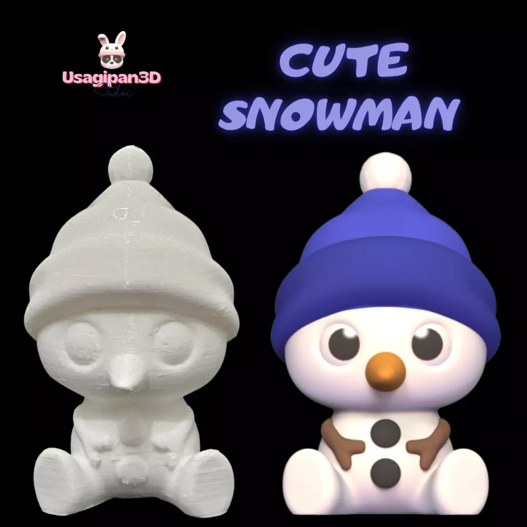 Cute Snowman 3D print model_0
