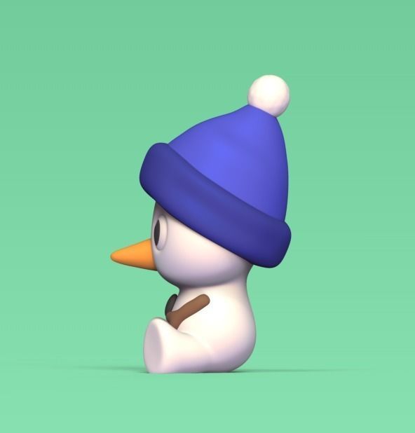 Cute Snowman 3D print model_3