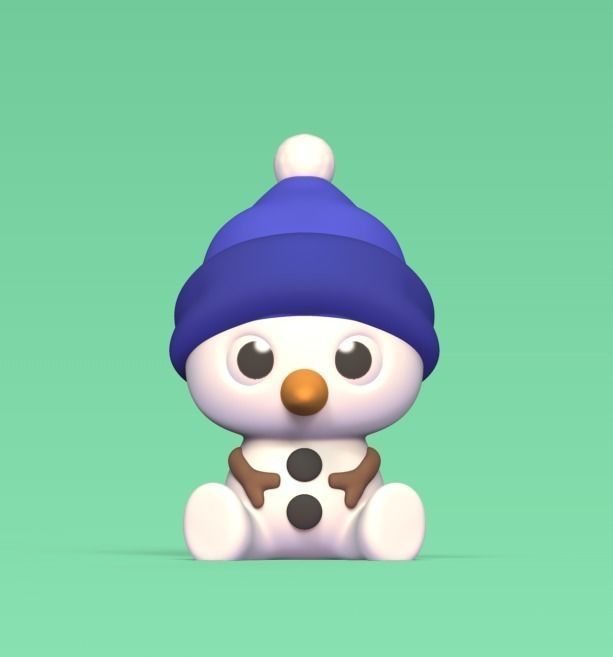 Cute Snowman 3D print model_1