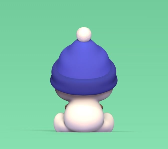 Cute Snowman 3D print model_4