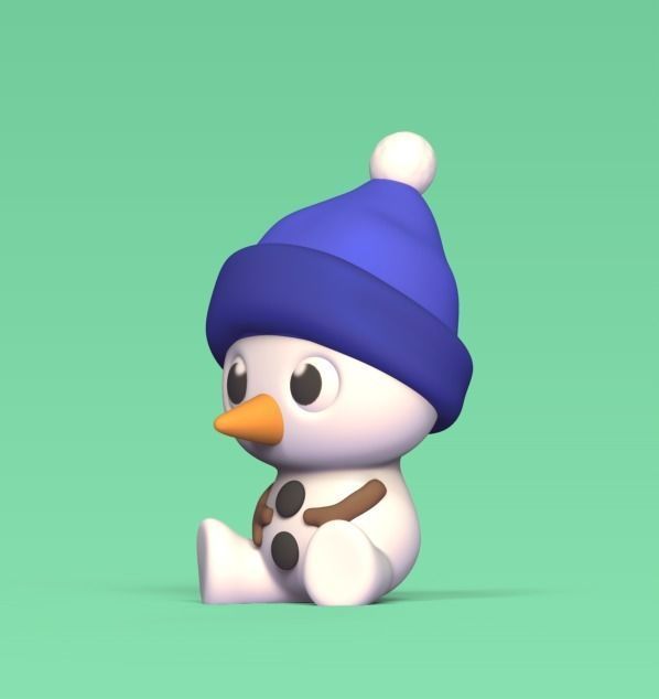 Cute Snowman 3D print model_2