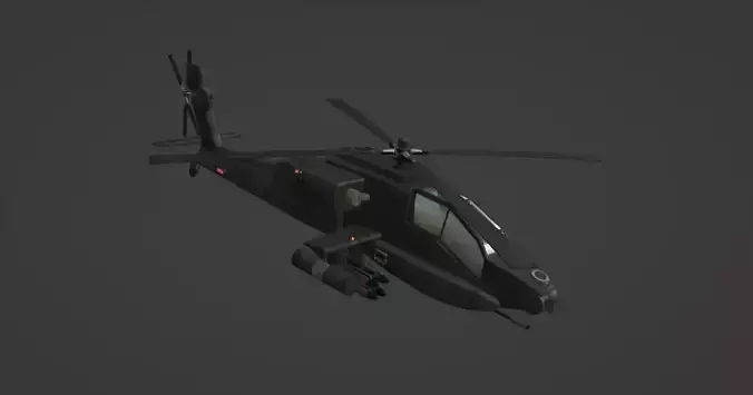 Apache AH-64E Qatar Emiri Air Force Animation Low-poly 3D model Low-poly 3D model