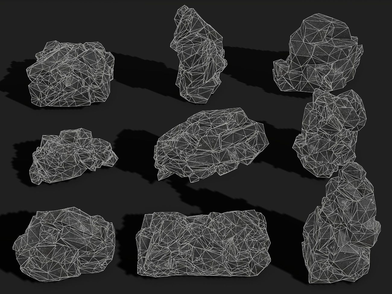 Mountain cliff Rocks - PBR Pack 08 Low-poly 3D model_1