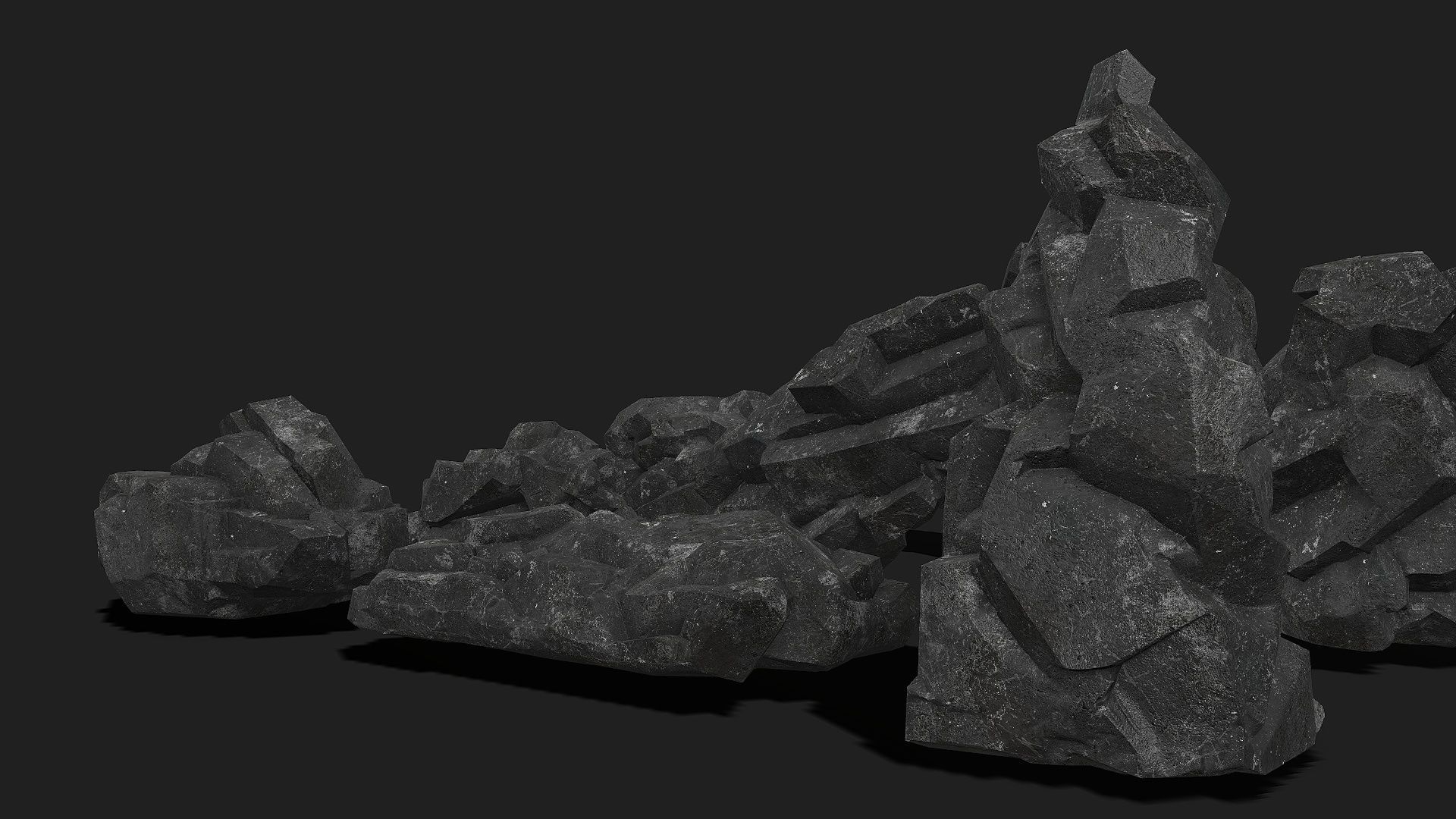 Mountain cliff Rocks - PBR Pack 08 Low-poly 3D model_5