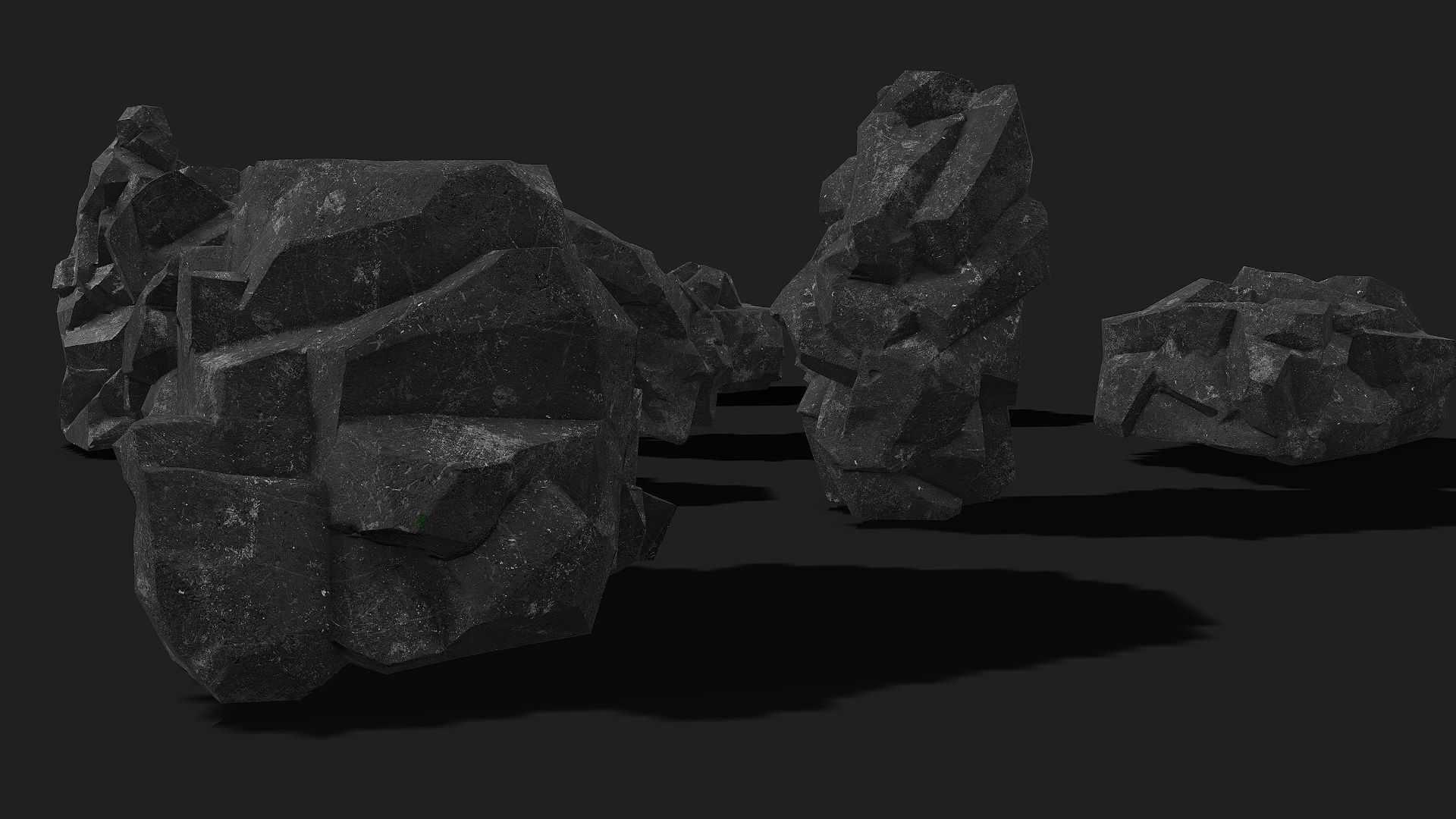 Mountain cliff Rocks - PBR Pack 08 Low-poly 3D model_4