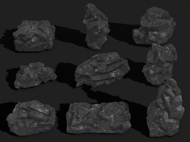 Mountain cliff Rocks - PBR Pack 08 Low-poly 3D model