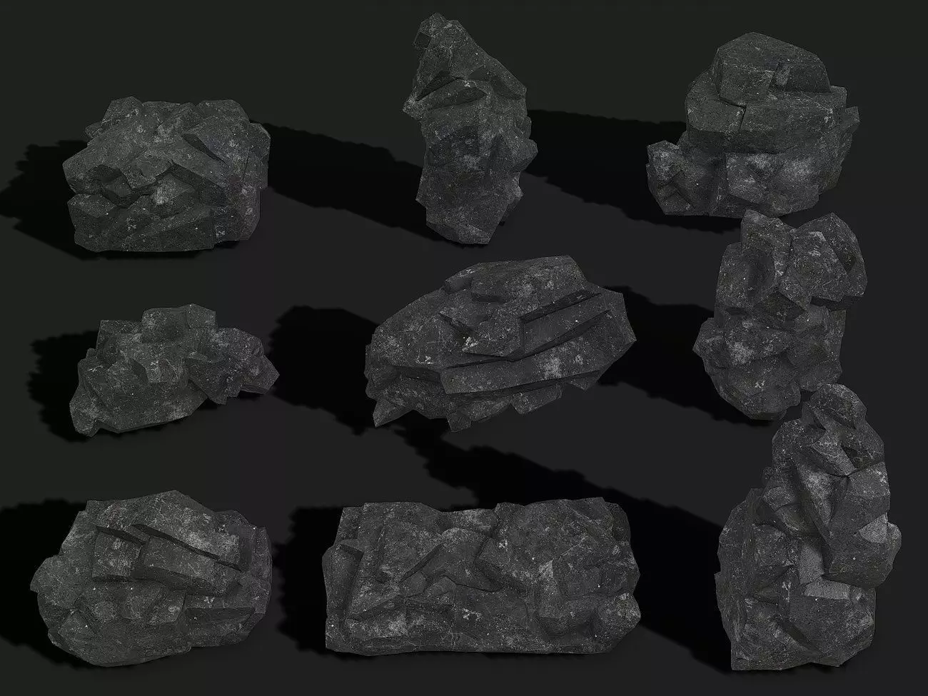 Mountain cliff Rocks - PBR Pack 08 Low-poly 3D model_0