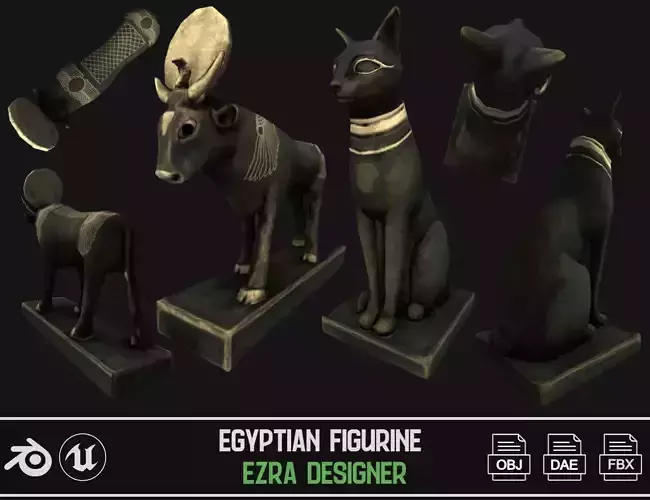 Egyptian Figurine  Low-poly 3D model