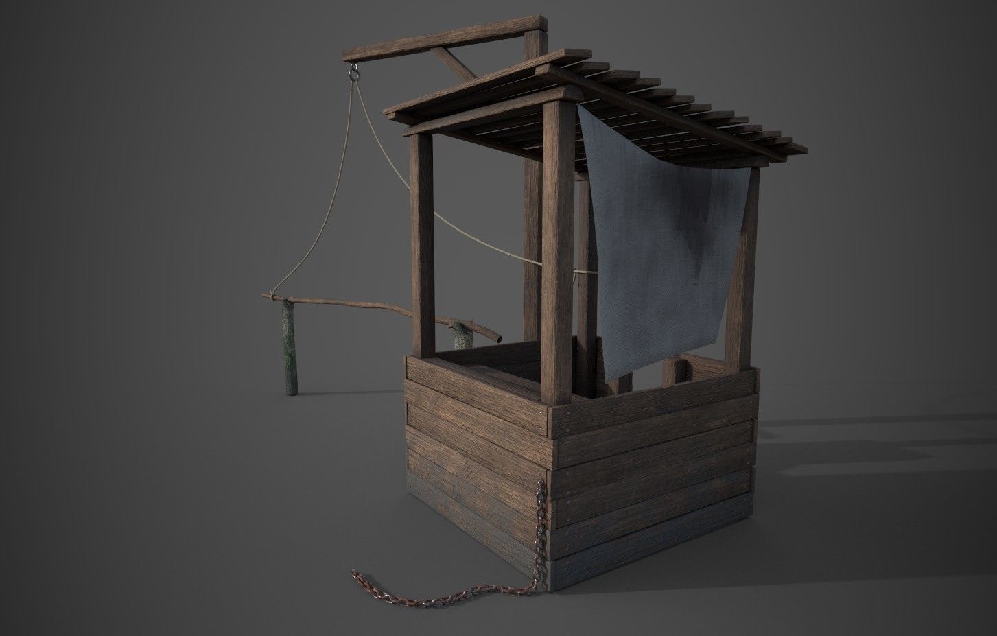 Forest Block Post assets Low-poly 3D model_3