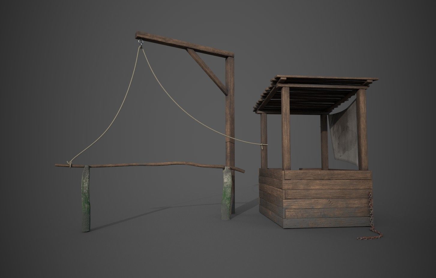 Forest Block Post assets Low-poly 3D model_1