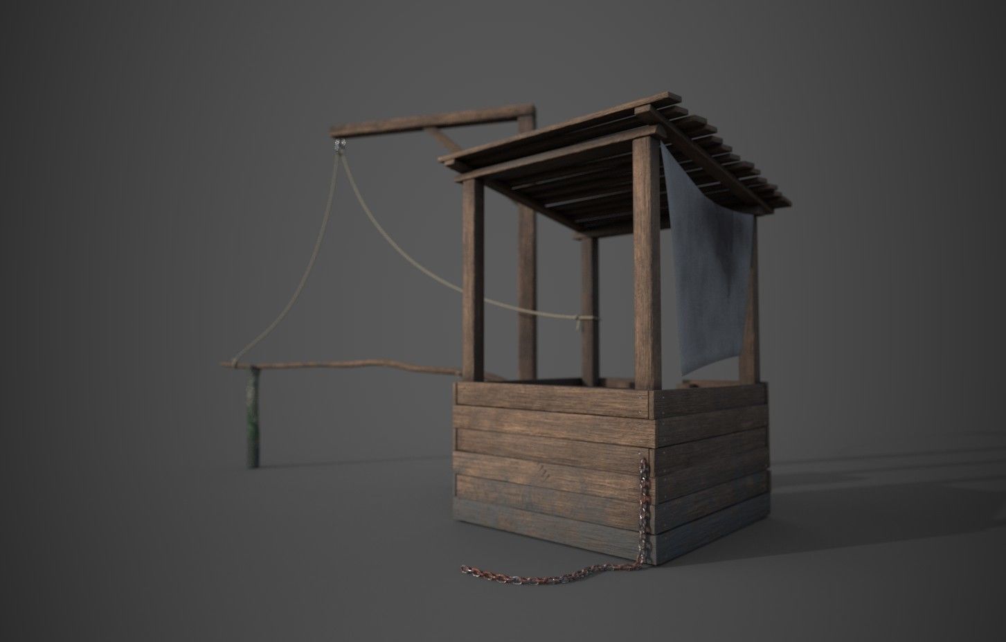 Forest Block Post assets Low-poly 3D model_2