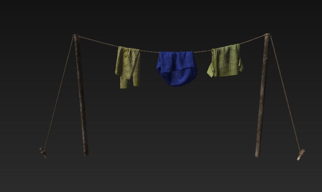 Laundry Low-poly 3D model_1