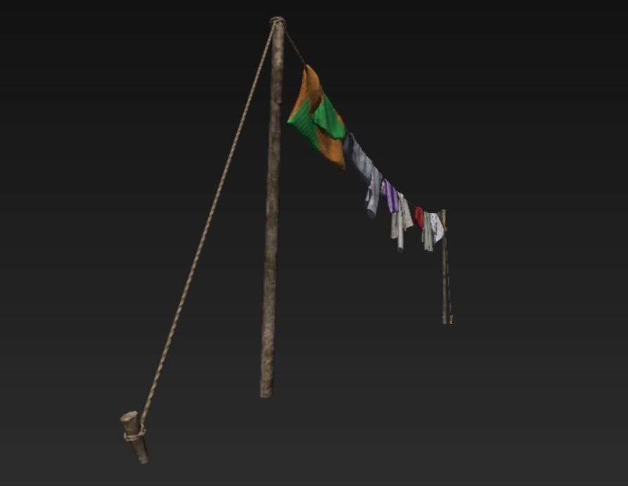 Laundry Low-poly 3D model_5