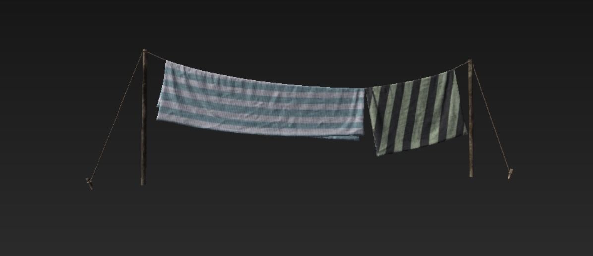 Laundry Low-poly 3D model_8