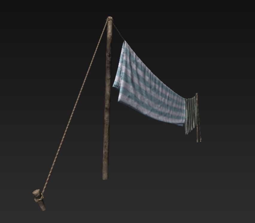 Laundry Low-poly 3D model_7