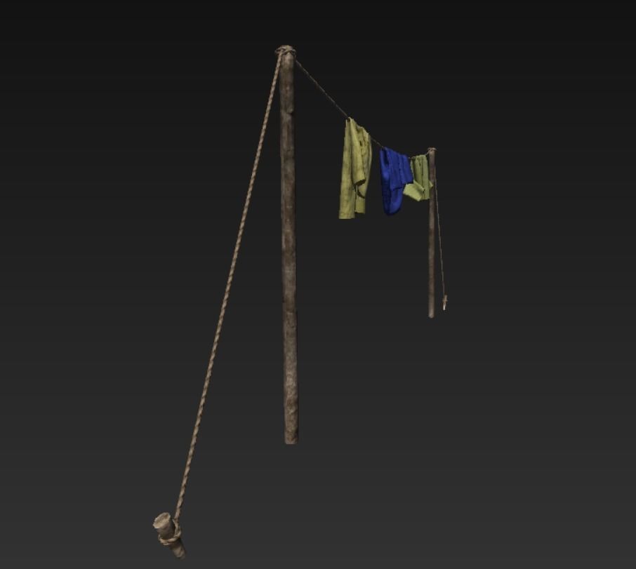 Laundry Low-poly 3D model_2