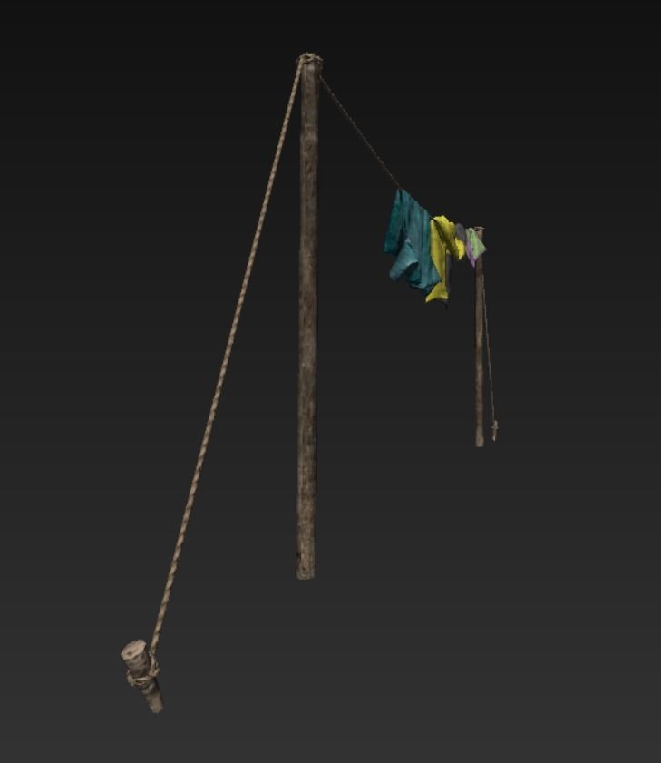 Laundry Low-poly 3D model_3