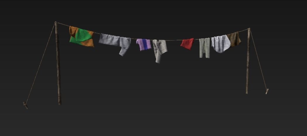 Laundry Low-poly 3D model_6