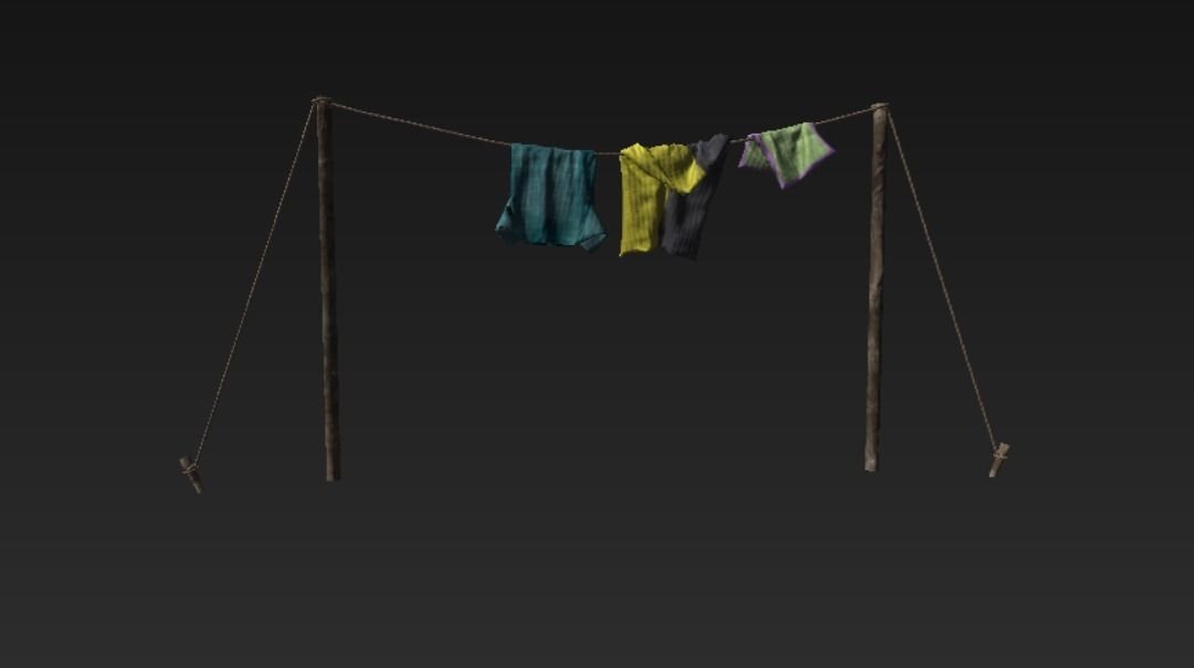 Laundry Low-poly 3D model_4