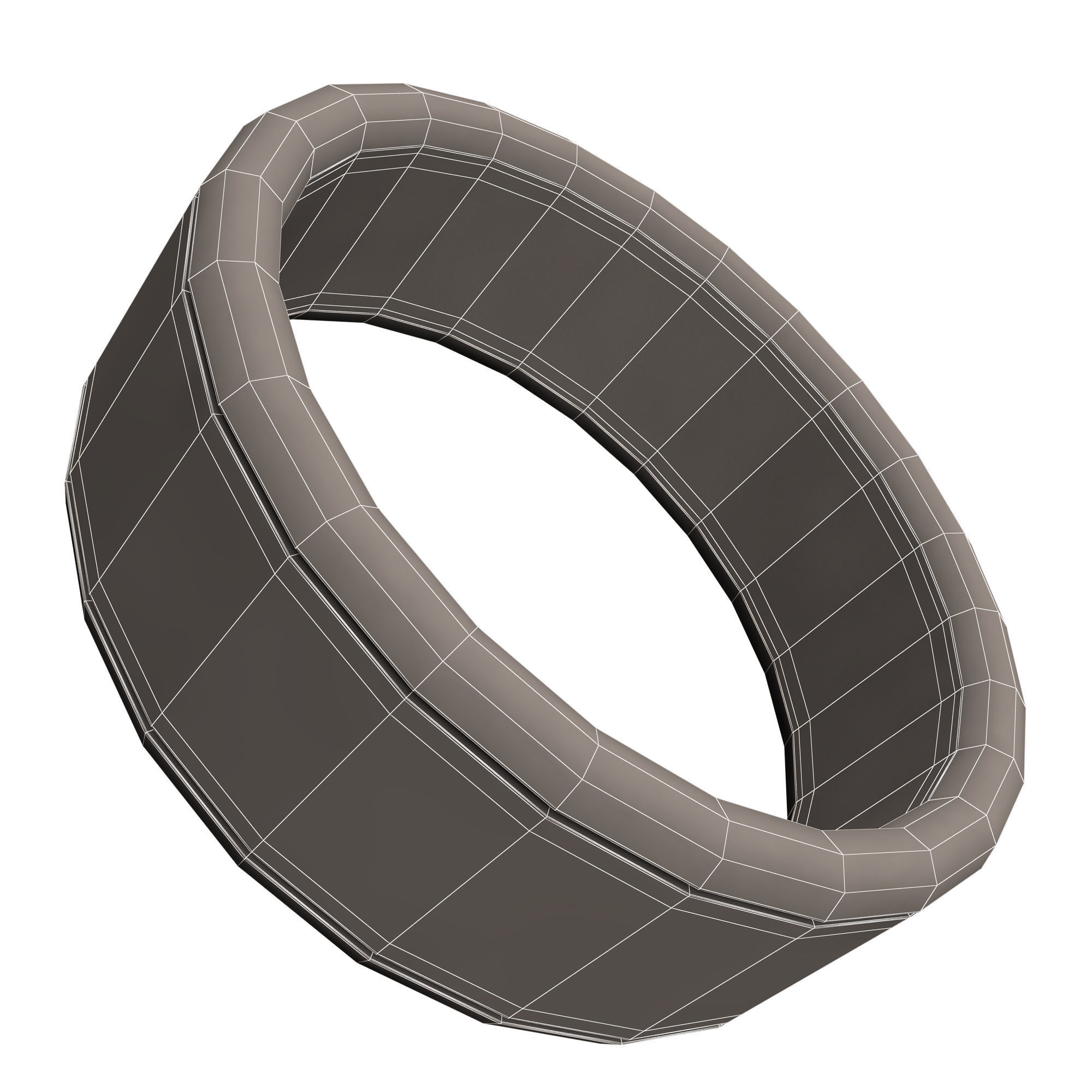 Man Wedding Jewellery Ring 09 Chrome Low-poly 3D model_13