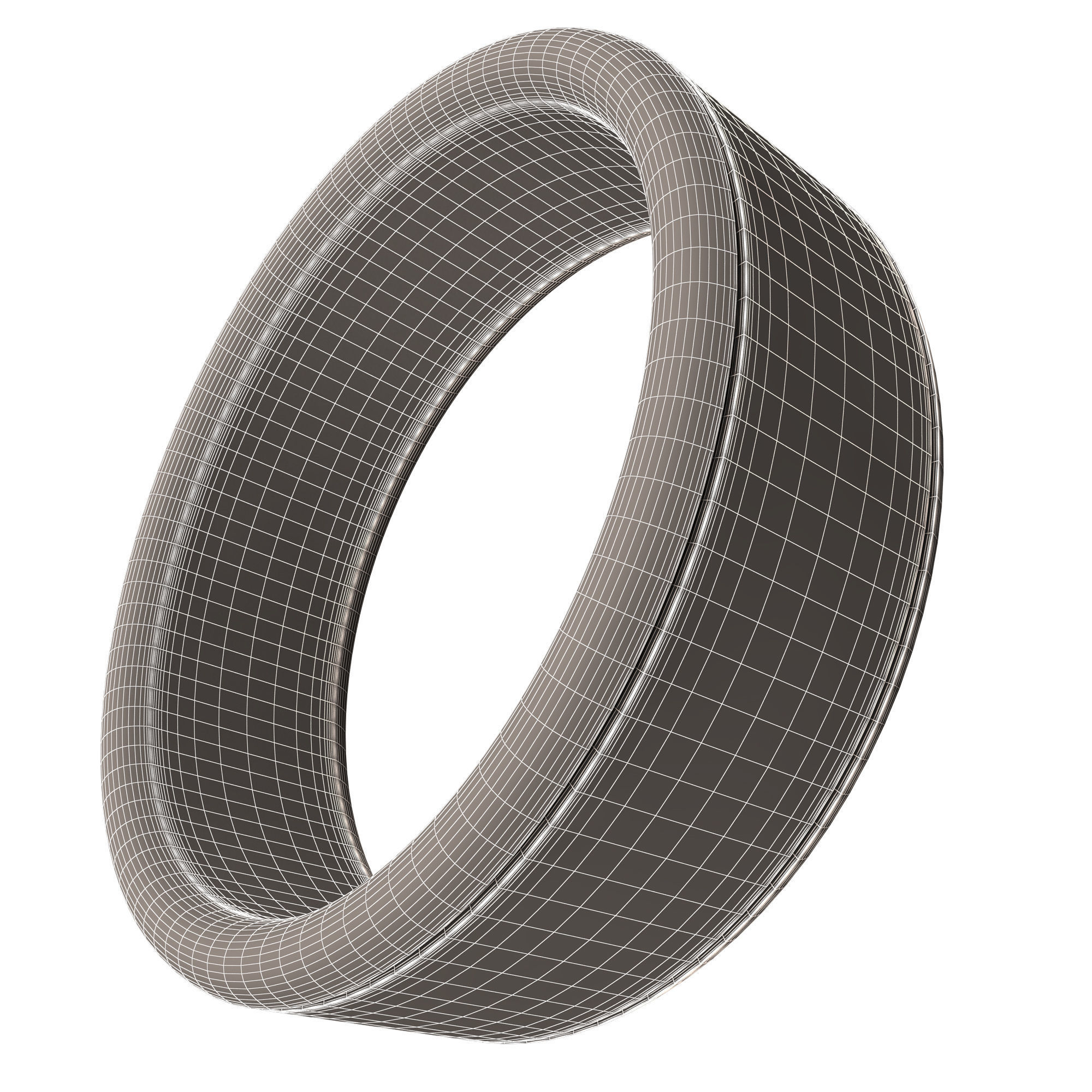 Man Wedding Jewellery Ring 09 Chrome Low-poly 3D model_8