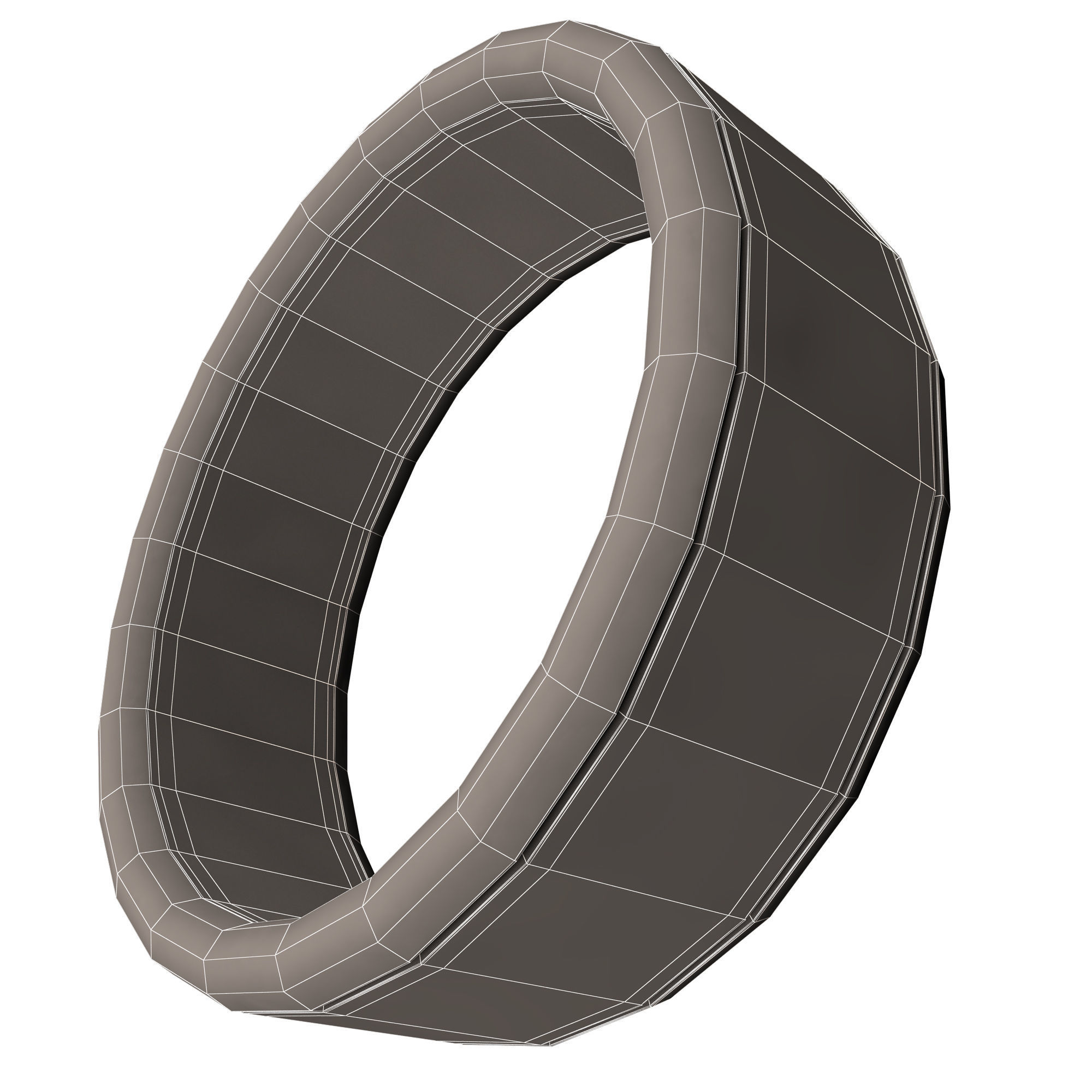 Man Wedding Jewellery Ring 09 Chrome Low-poly 3D model_14