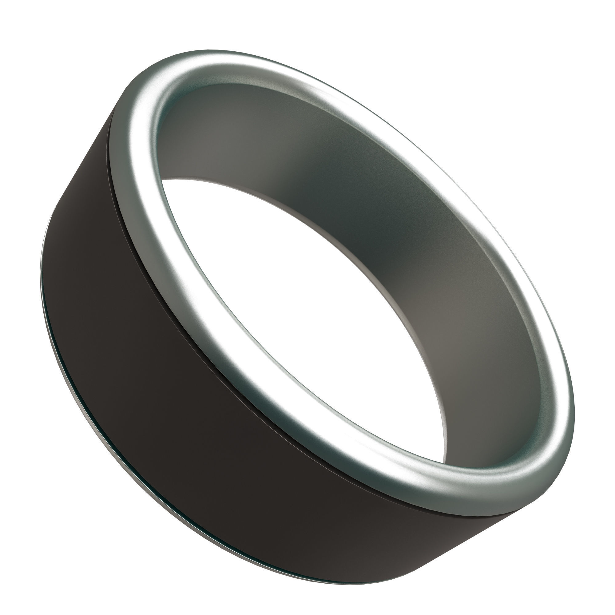 Man Wedding Jewellery Ring 09 Chrome Low-poly 3D model_2