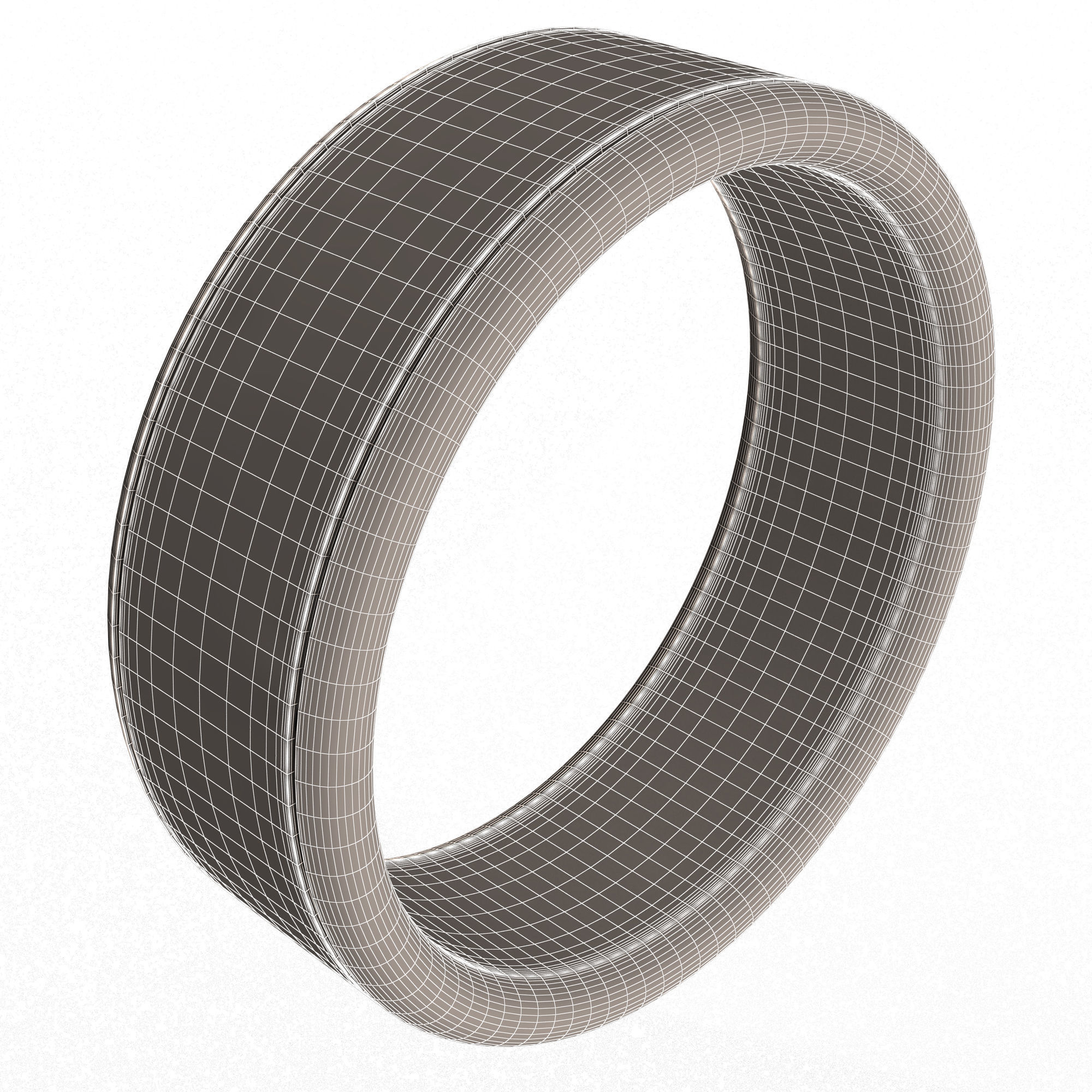 Man Wedding Jewellery Ring 09 Chrome Low-poly 3D model_11