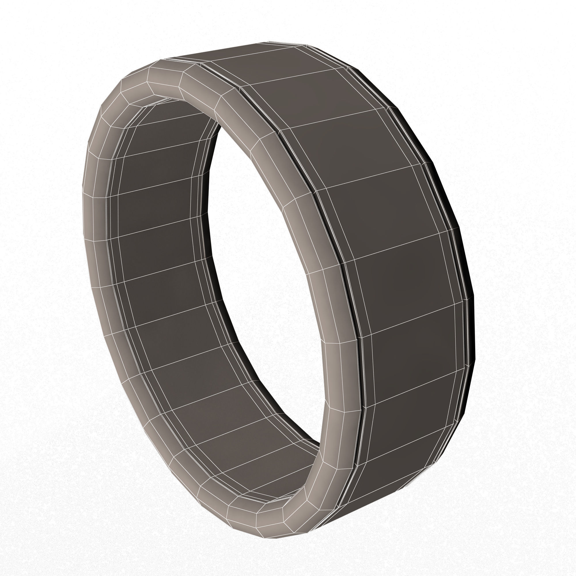 Man Wedding Jewellery Ring 09 Chrome Low-poly 3D model_12