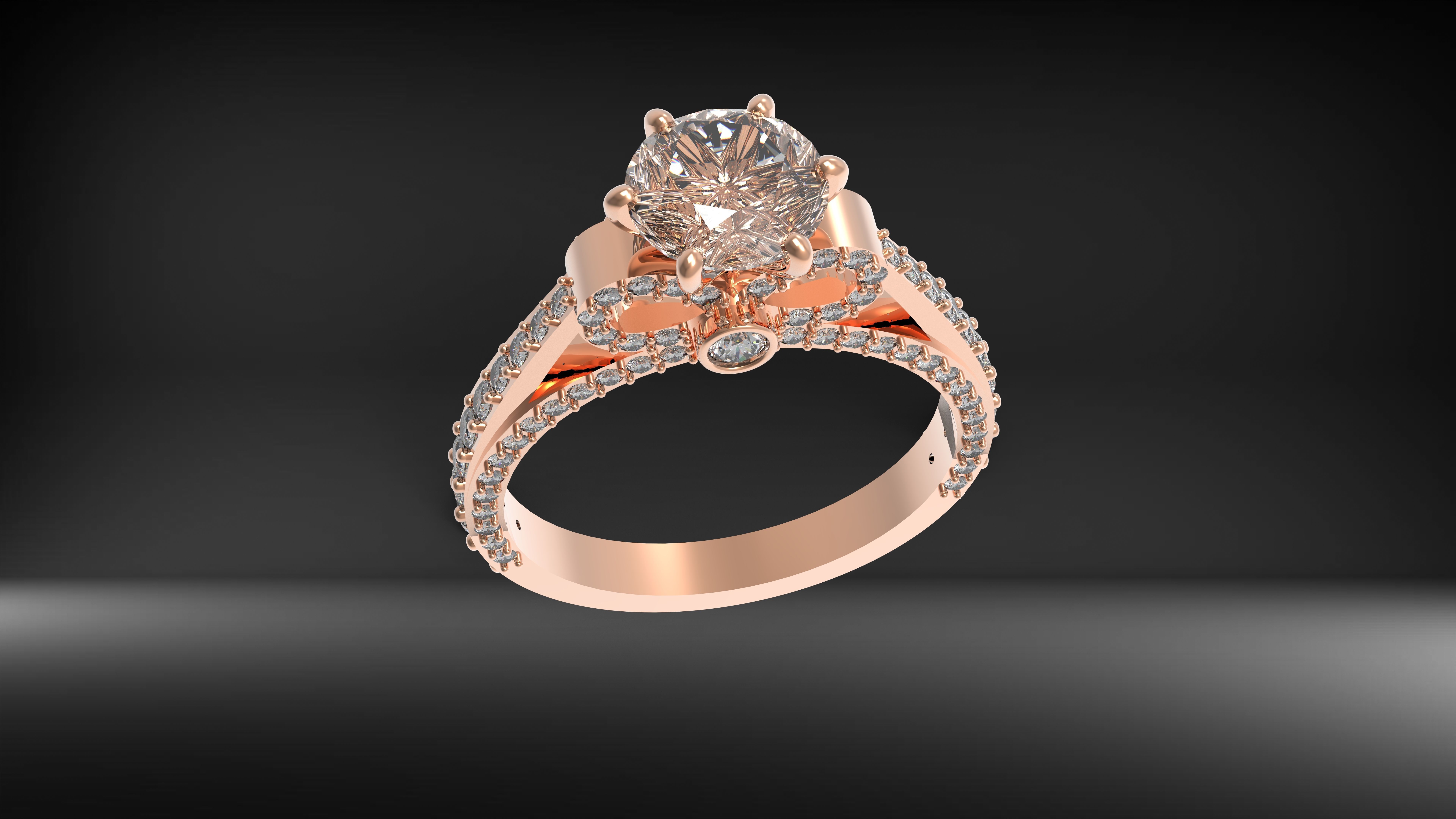 diamond ring 1 carat 3D print model_11