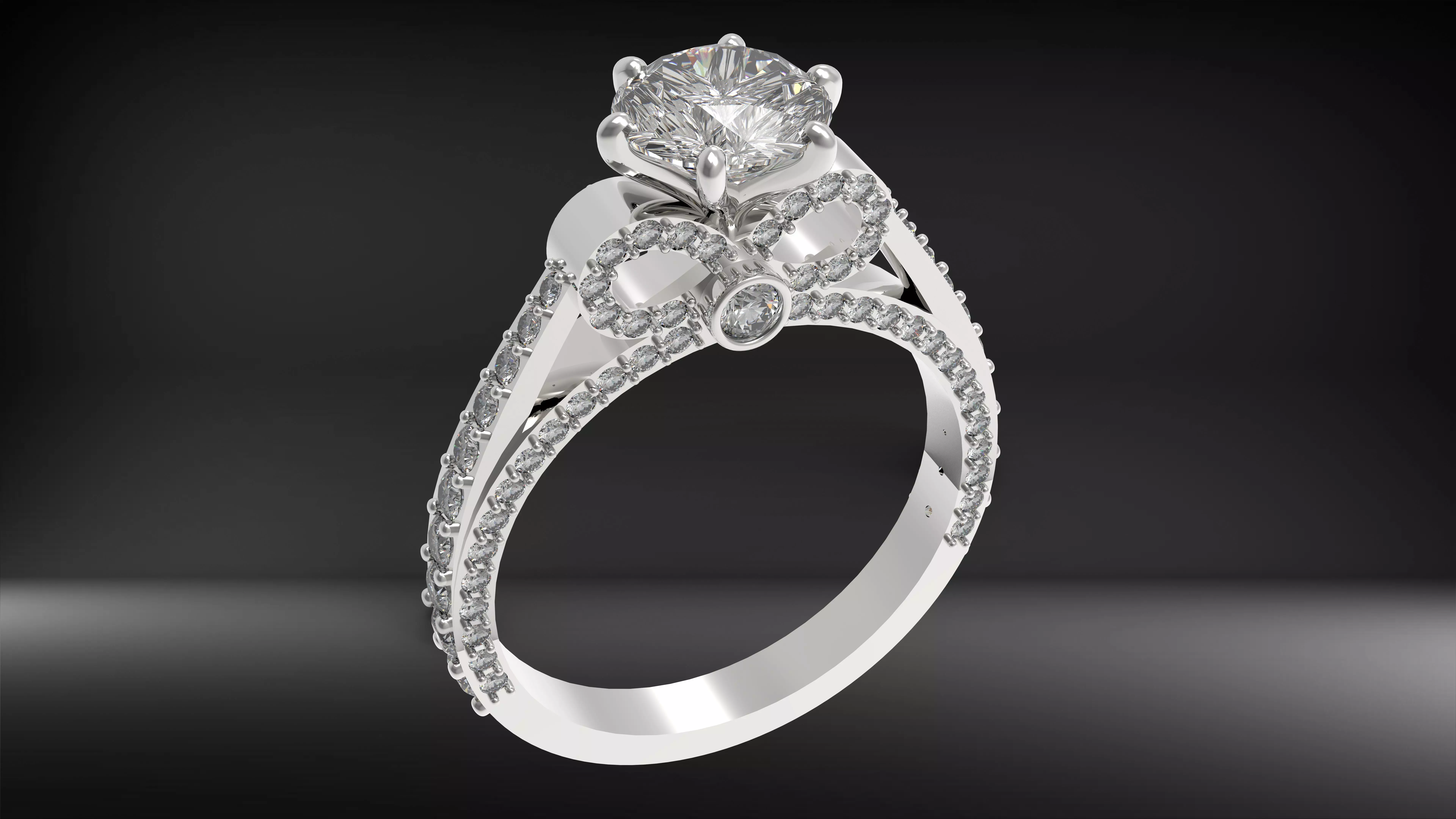 diamond ring 1 carat 3D print model_0