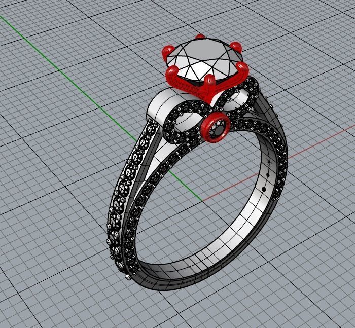 diamond ring 1 carat 3D print model_8