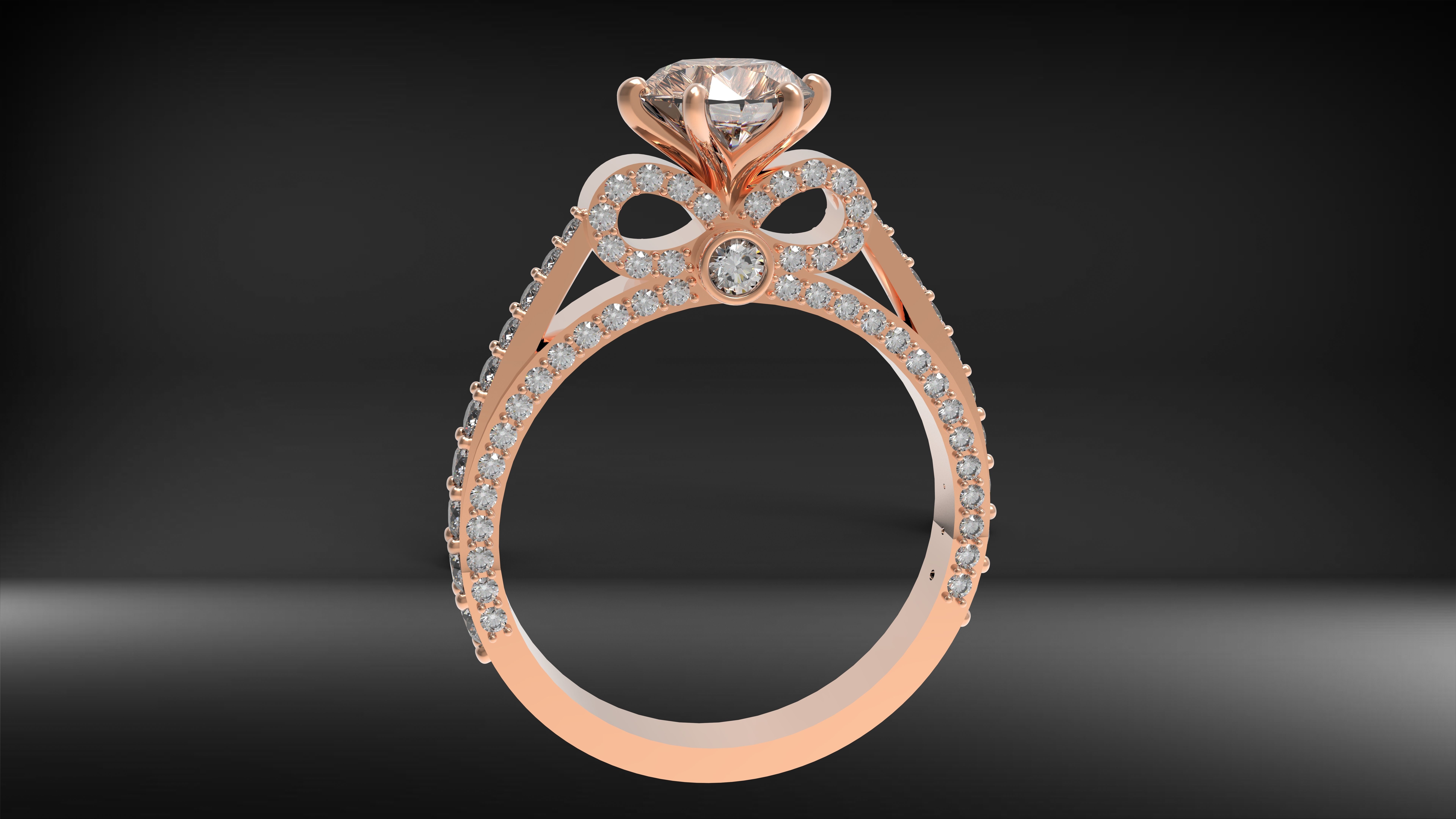 diamond ring 1 carat 3D print model_3