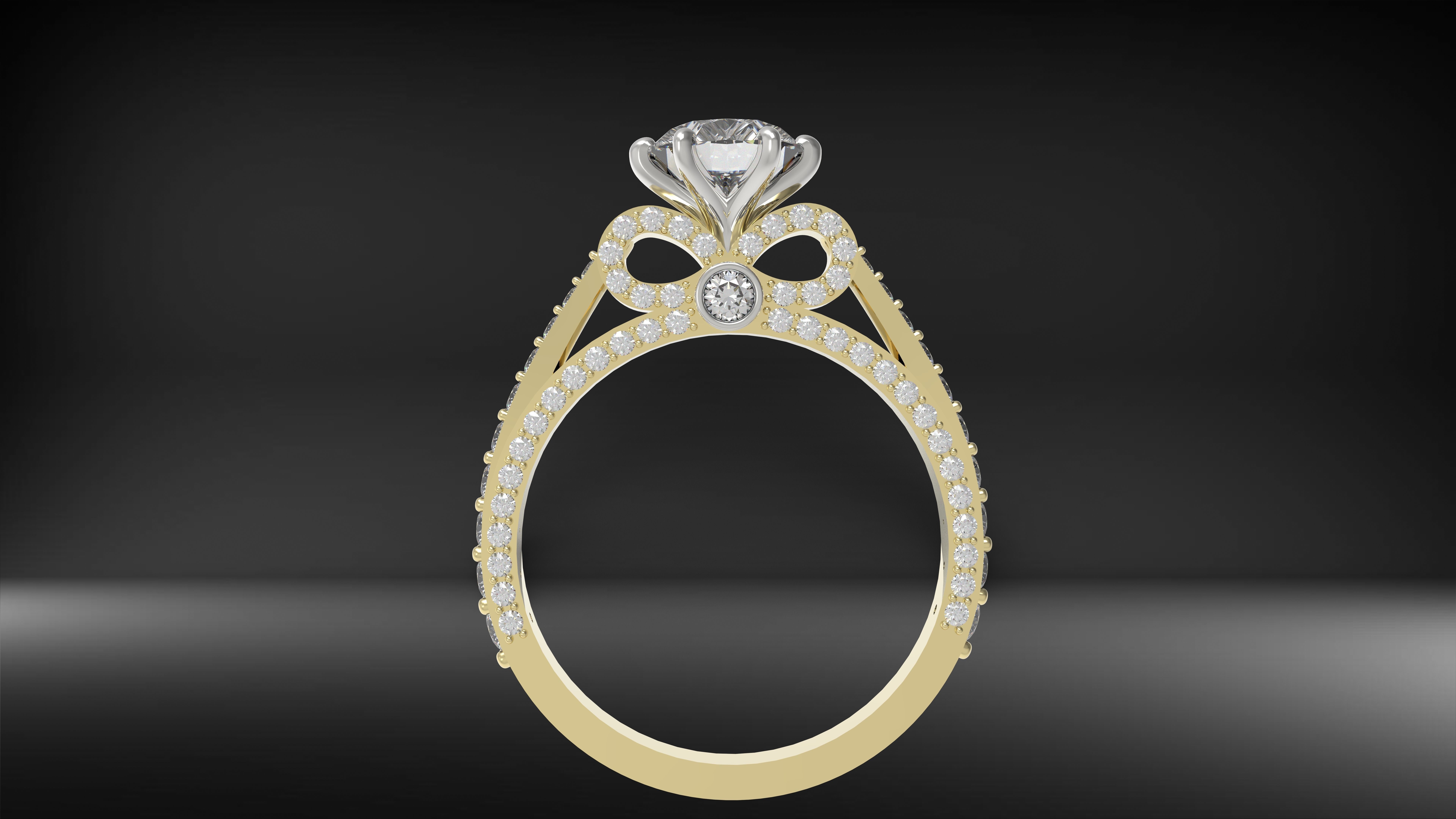 diamond ring 1 carat 3D print model_4