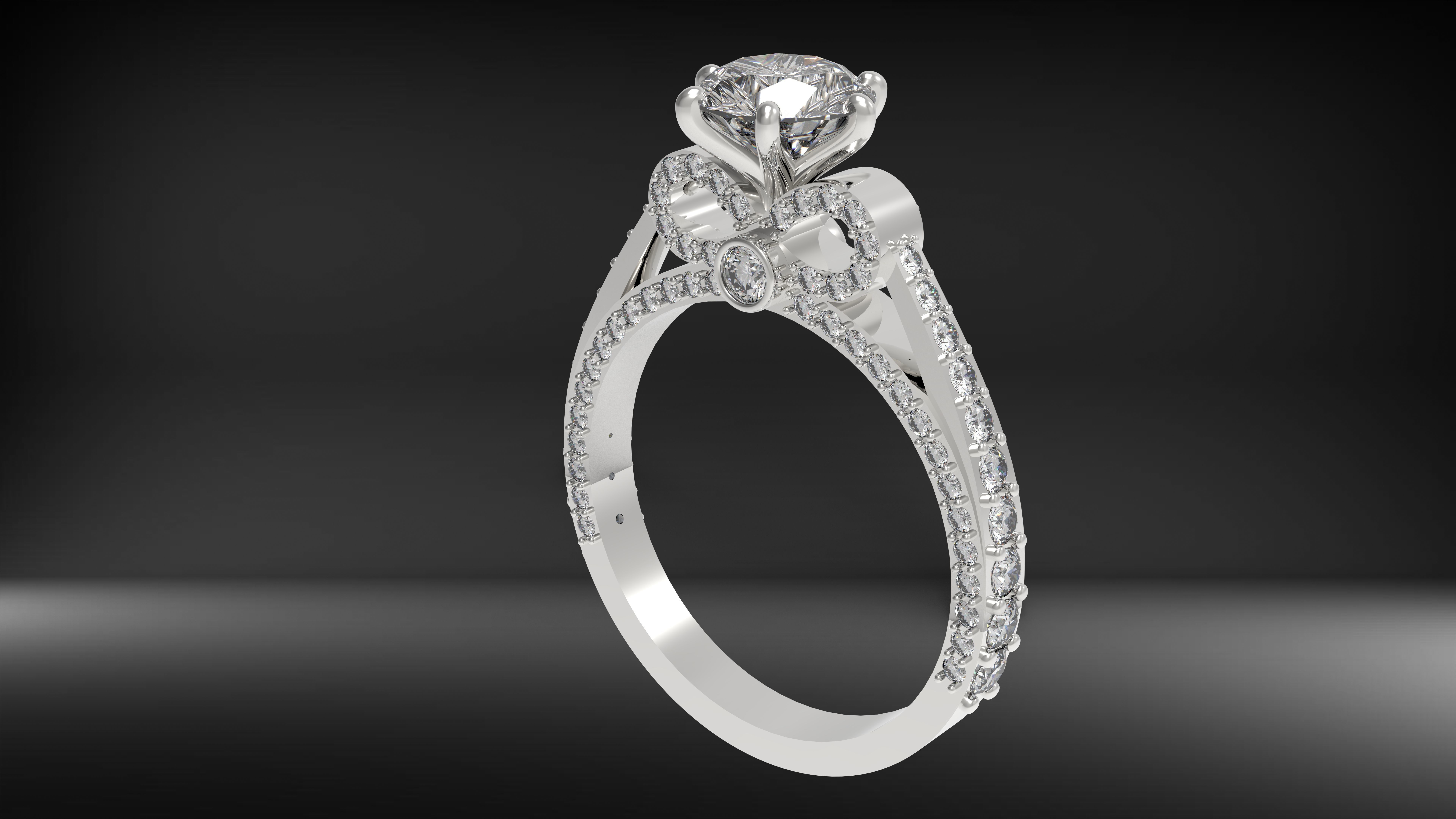 diamond ring 1 carat 3D print model_2
