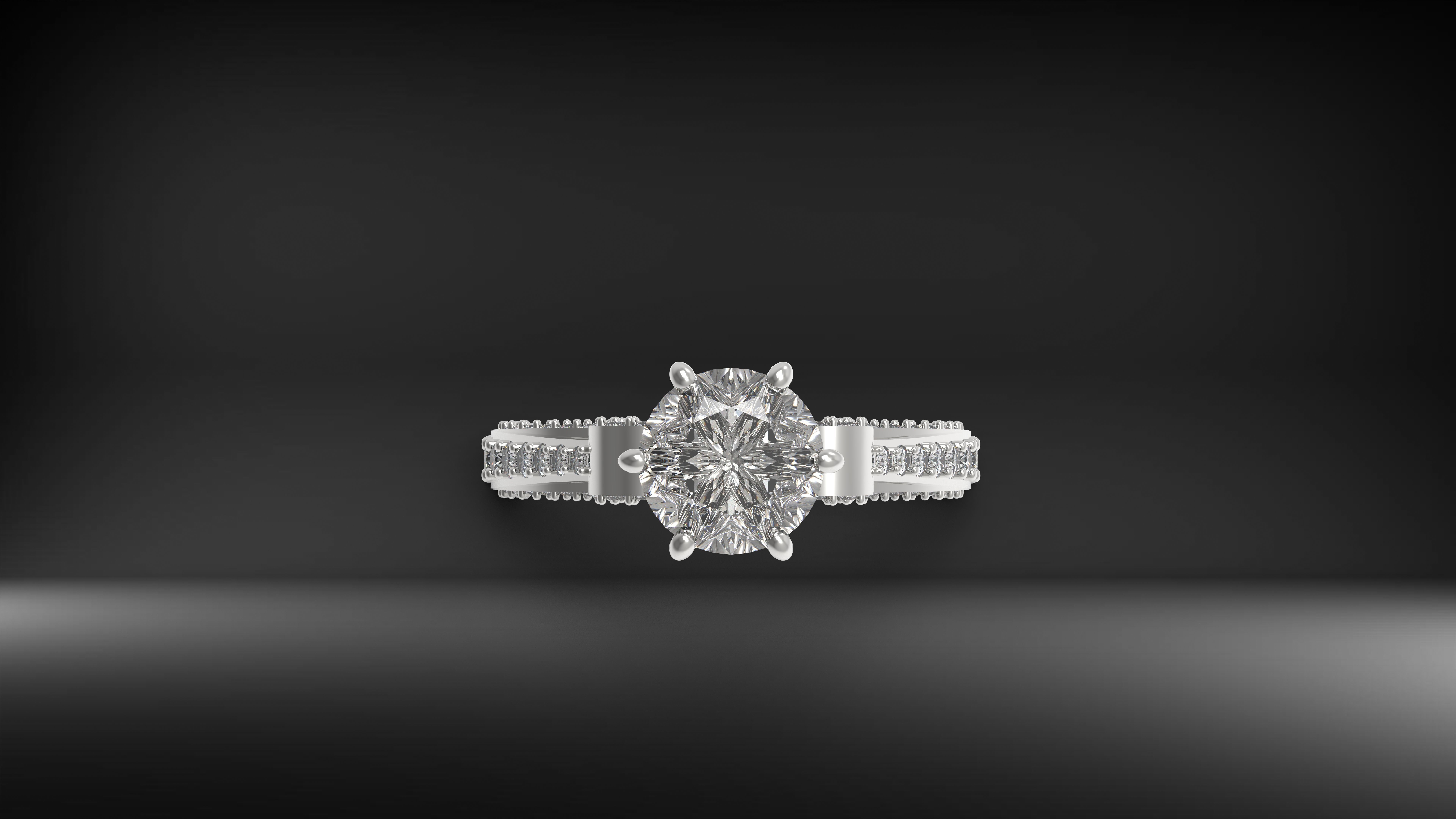 diamond ring 1 carat 3D print model_10