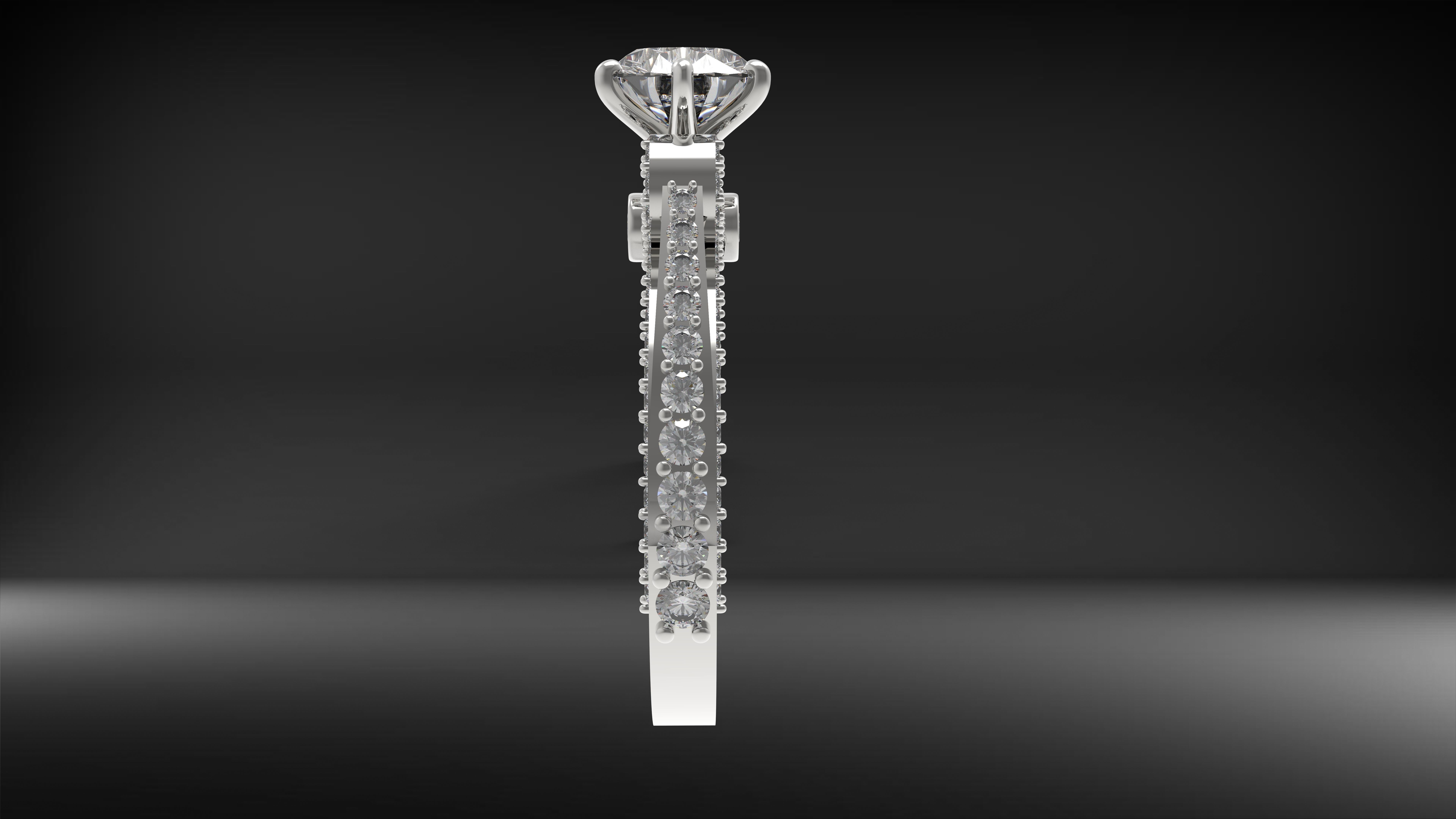 diamond ring 1 carat 3D print model_1