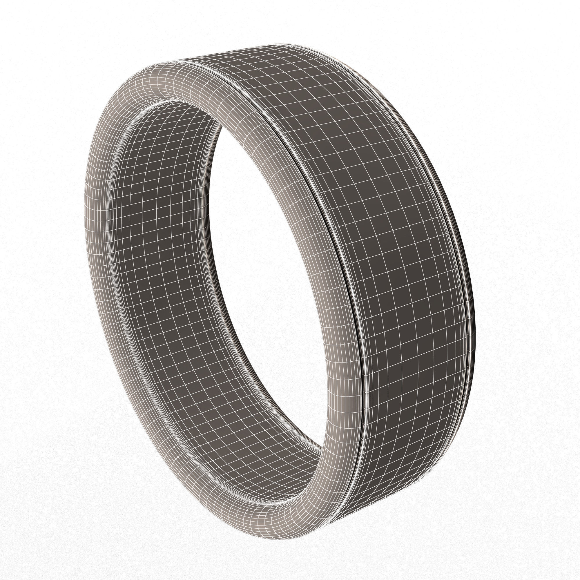 Man Wedding Jewellery Ring 09 Gold Low-poly 3D model_6