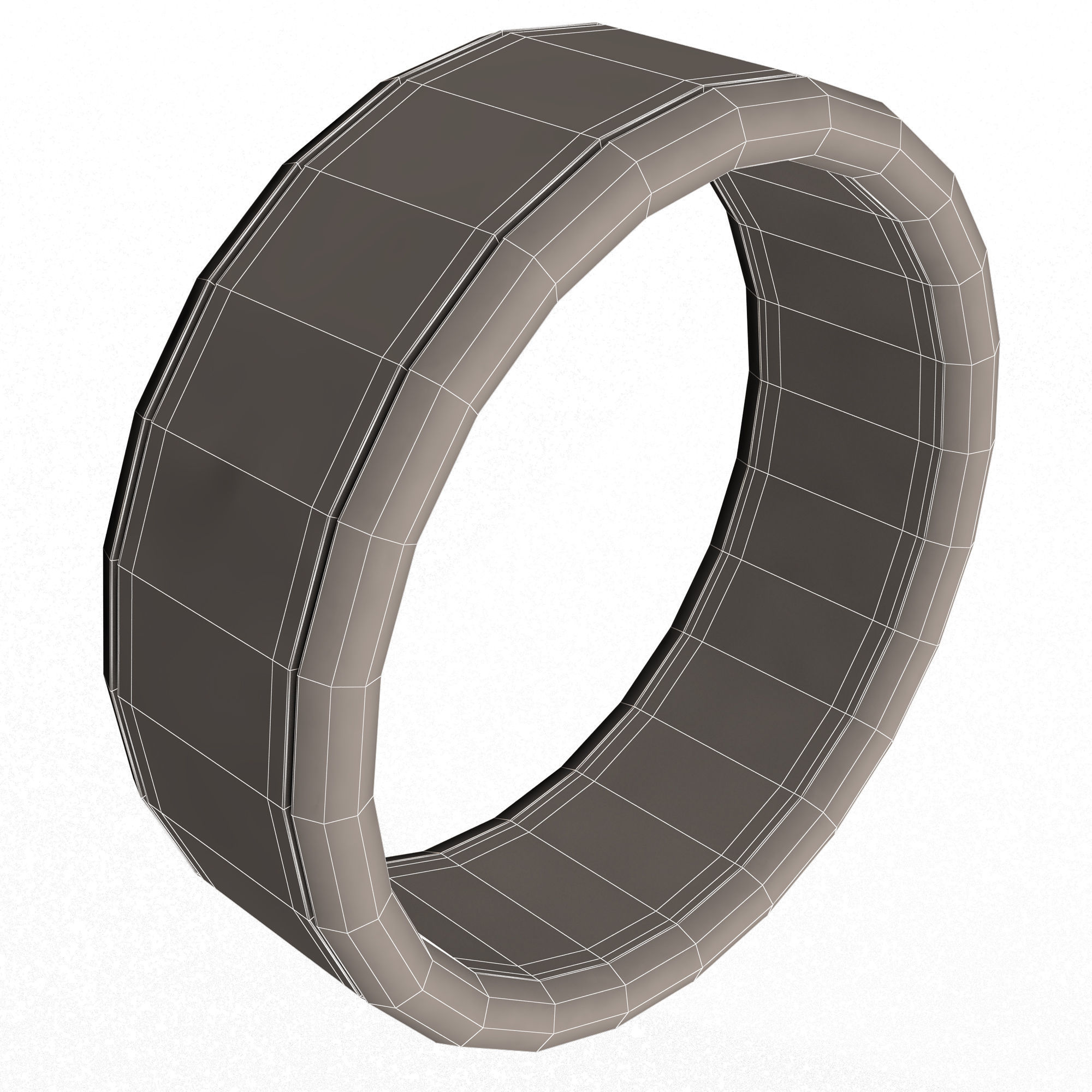 Man Wedding Jewellery Ring 09 Gold Low-poly 3D model_17