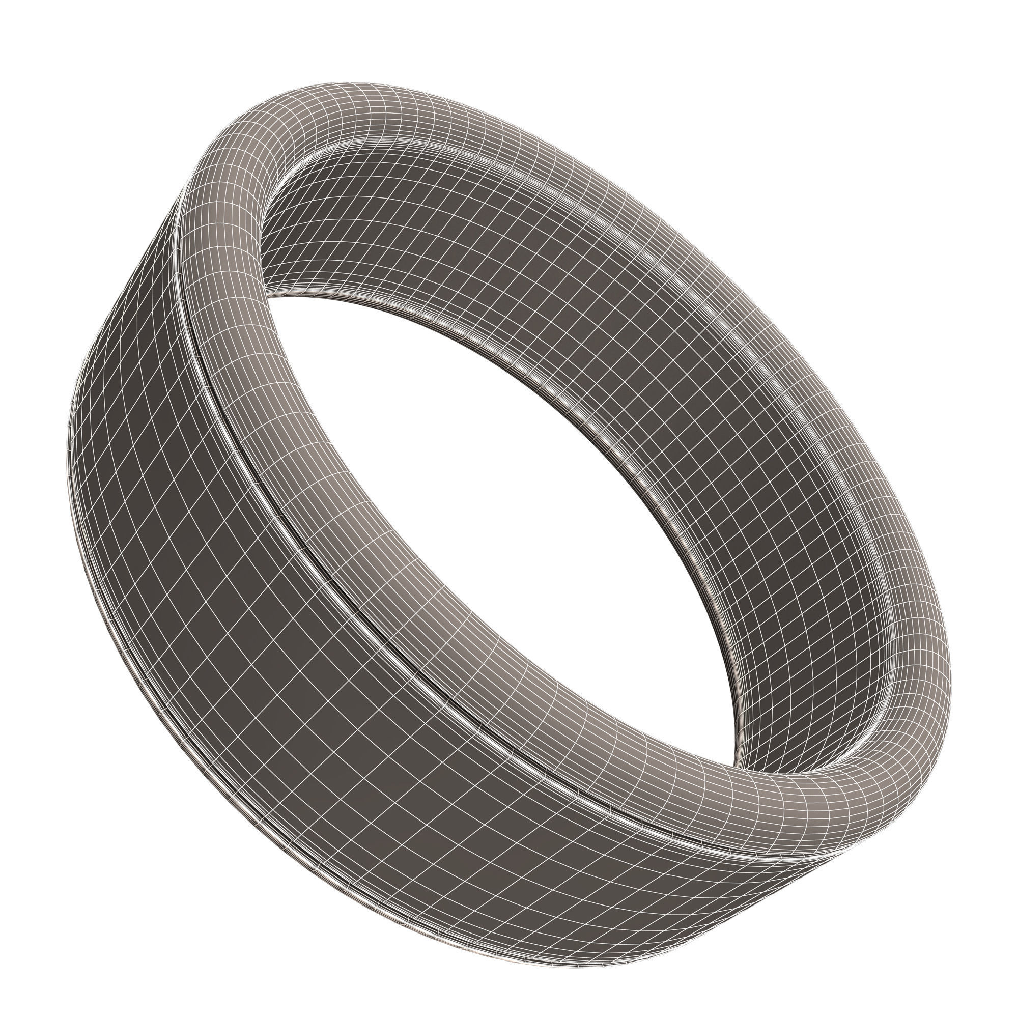 Man Wedding Jewellery Ring 09 Gold Low-poly 3D model_7