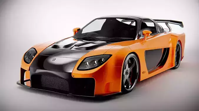 Mazda RX-7 VEILSIDE Low-poly 3D model